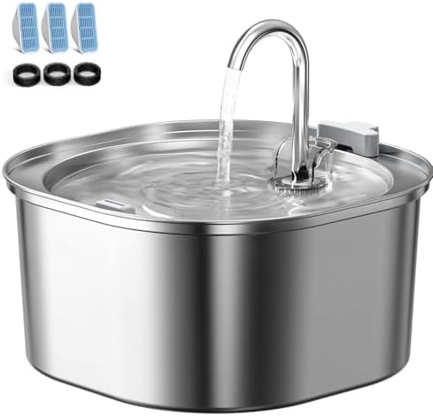 PEKTACO Cat Water Fountain, 3.2L Pet Drinking Fountain with 3 Filters