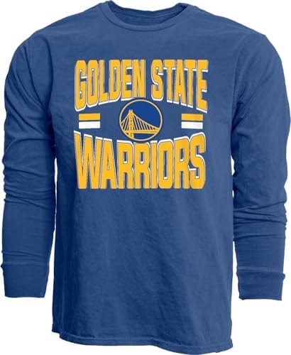 Golden State Warriors NBA Officially Licensed Long Sleeve T-Shirt Ringspun Bold Team Color, XX-Large