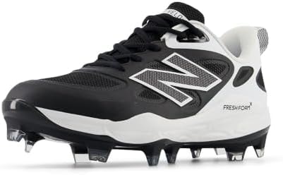 New Balance Women's Fresh Foam Velo V4 Molded Softball Shoe, Black/White, 13 M
