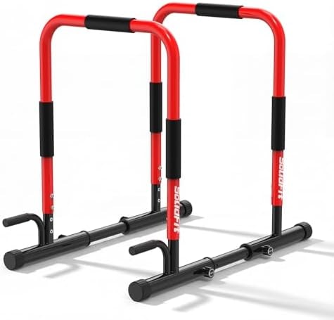 2026 Upgrade Adjustable 2-in-1 Dip Bar Station & Push Up Bars for Home Gym Calisthenics Equipment Parallel Bars with 420LB Stable Design, Functional Heavy Dip Stand,Black