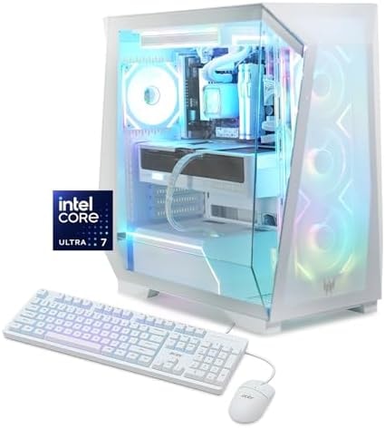 Acer Predator Orion 6000 Gaming Desktop | Intel Core Ultra 7 Processor 265KF | NVIDIA GeForce RTX 5070 Ti (1406 AI Tops) | 32GB DDR5 | 1TB Gen 4 SSD | Wi-Fi 7 | Windows 11 Home | PO6-605-UR15W