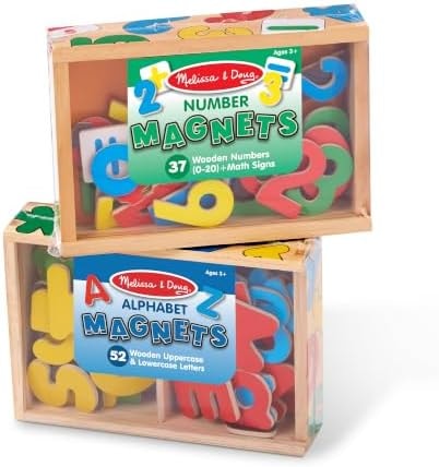 Melissa & Doug Deluxe Magnetic Letters and Numbers Set – 89 Wooden Alphabet Magnets & Numbers, Educational Learning Toys for Preschool Kids Ages 3+