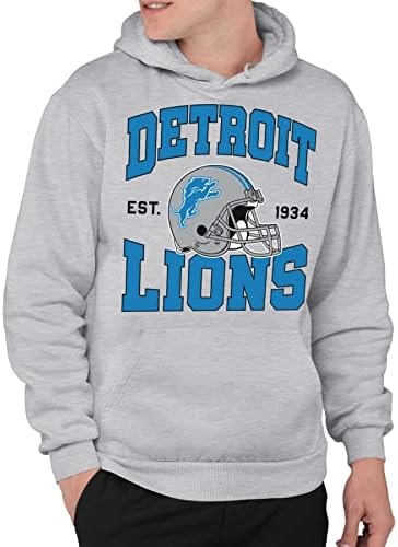 Junk Food NFL - Detroit Lions Team Helmet Adult Hoodie Grey