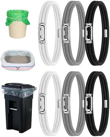 Trash Can Bands Fits 4-33 Gallon Cans, Slide Lock Garbage Can Rubber Bands
