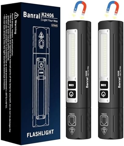 Rechargeable Magnetic Small Powerful Flashlights, Bright Pocket Flashlight