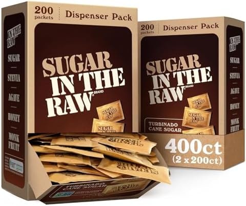 Sugar In The Raw, Turbinado Cane Sugar Packets, 200 Ct Box, 2 Pack
