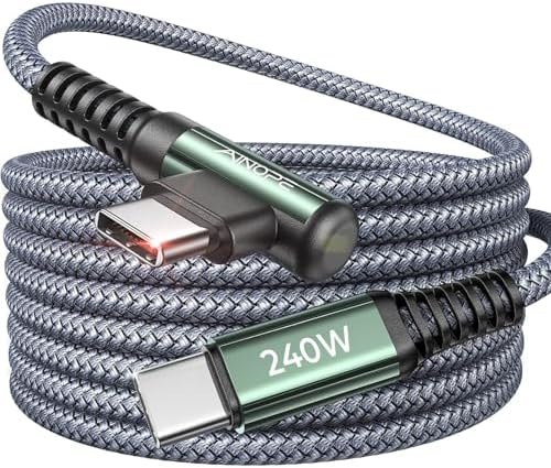 AINOPE 240W USB C to USB C Cable [10FT] Right Angle C to C Cable