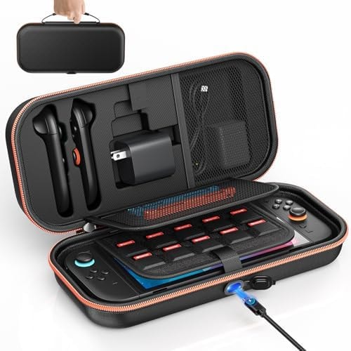 Auarte Switch 2 Carrying Case for Switch /OLED, [Charge inside] Travel Case