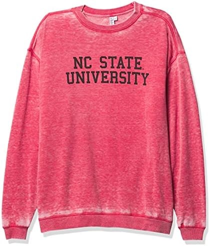 chicka-d Women's Oversized Dropped Shoulder Crewneck Fleece Sweatshirt | NCAA Arch Over Icon Team Color, Kansas Jayhawks, Team Color, Large