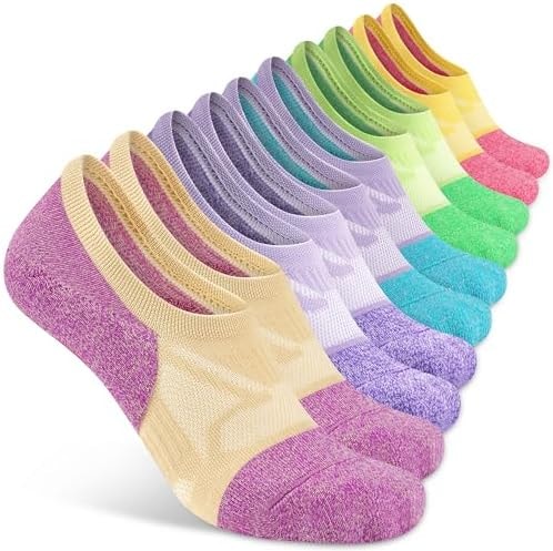Gonii Compression No Show Athletic Womens Socks Running Cushioned 5-6 Pairs
