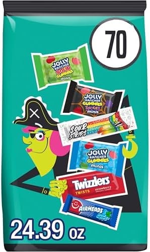 Hershey Assorted Fruit Flavored, Halloween Candy Variety Bag, 24.39 oz (70 Pieces)