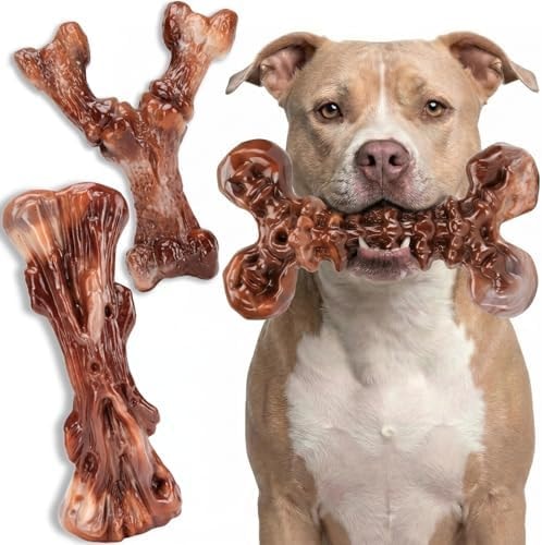 Kseroo 3-Pack Indestructible Dog Chew Toys for Aggressive Chewers,25-100lbs