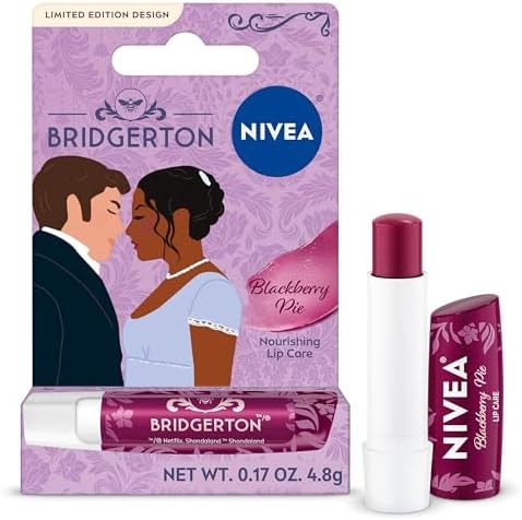 NIVEA Blackberry Pie Lip Care, Bridgerton Design Lip Balm, 0.17 OZ