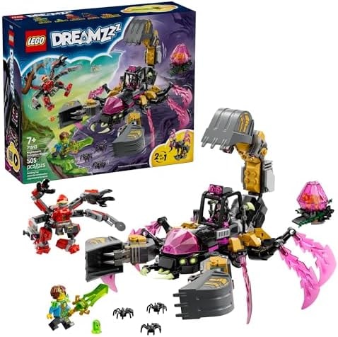 LEGO DREAMZzz Nightmare Scorpion Digger Building Toy for Boys & Girls - Pretend Play Set for Kids, Ages 7+ - with 2 Build Options, 3 Minifigures & Treasure Creature - Gift Idea for Birthdays - 71513