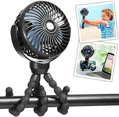 snawowo Mini Portable Baby stroller Fan,Mini Handheld Portable Fan Black