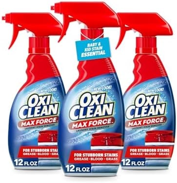 OxiClean Max Force Laundry Stain Treater Spray, 12 Fl Oz (Pack of 3)