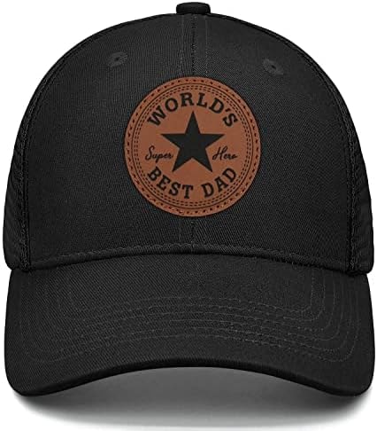 Worlds Best Dad Ever Hat Fathers Day Birthday Gifts for Husaband Dad Papa from Daughter Son Black Trucker Hat