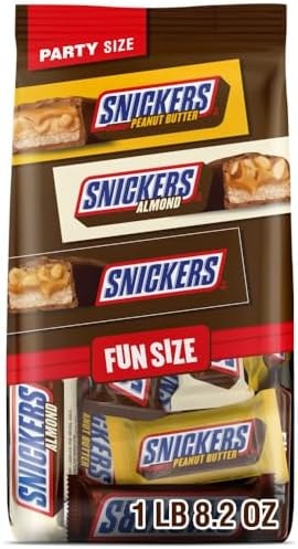 SNICKERS Almond & Peanut Butter Fun Size Chocolate Candy Variety, 24.02 oz