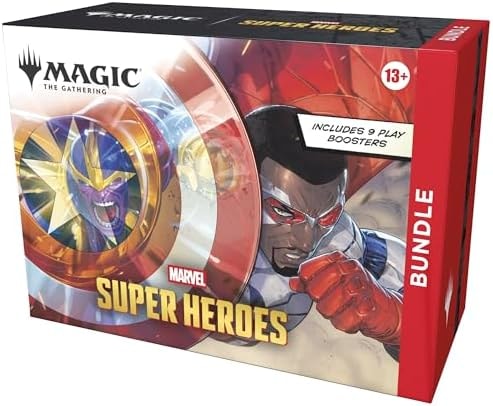 Magic: The Gathering | Marvel Super Heroes Bundle | Includes 9 Play Boosters, 30 Lands, 1 Foil Alt-Art Promo Card + Exclusive Accessories | Collectible Trading Card Game