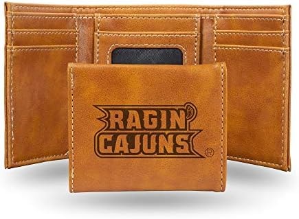 Rico Industries NCAA Louisiana Lafayette Ragin' Cajuns Laser Engraved Trifold Wallet