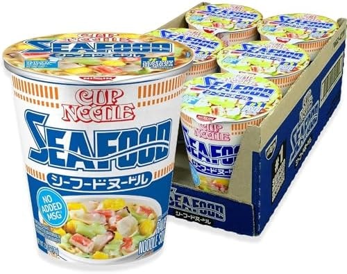 Nissin Cup Noodles Ramen Noodle Soup, Seafood, 2.68 Ounce (Pack of 6)