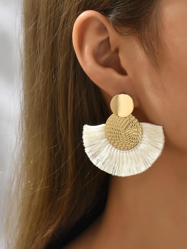 Women's Retro Boho Earring Jewelry Style Summer Tassel Drop Fashion Lightweight Dangle Earrings for Women