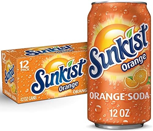 Sunkist Orange Soda, 12 fl oz cans, 12 pack
