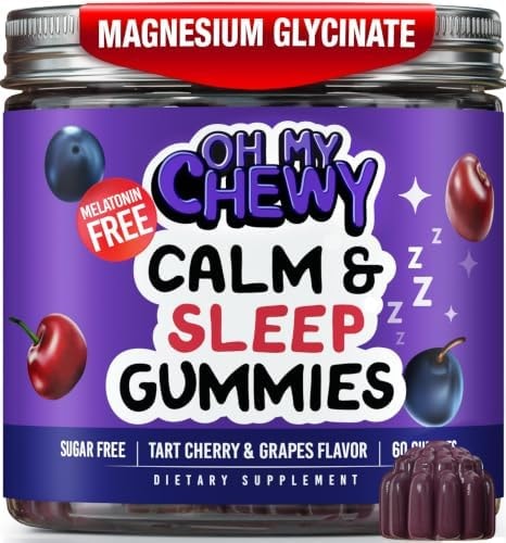 Kids Sleep Gummies - Calm Sugar-Free Magnesium Glycinate and Melatonin-Free
