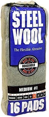 Homax Rhodes American Household Steel Wool16 pad, Medium Grade #1, 16 Pads
