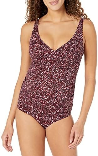 Amazon Essentials Women's Maternity Ruched V-Neck Swimsuit with Adjustable Straps