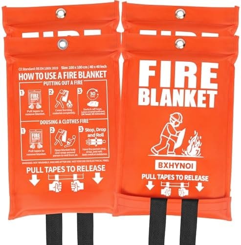 BXHYNOI Fire Blanket for Kitchen and Home Camping Car Emergency Survival Safety,40"x 40"