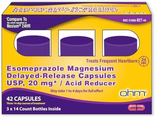 Ohm Esomeprazole Magnesium Delayed Release Capsules 20mg, 42 Count