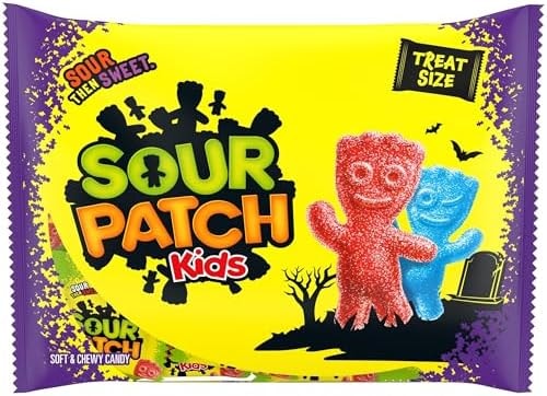 SOUR PATCH KIDS Soft & Chewy Gummy Halloween Candy, 22 Trick or Treat Bags