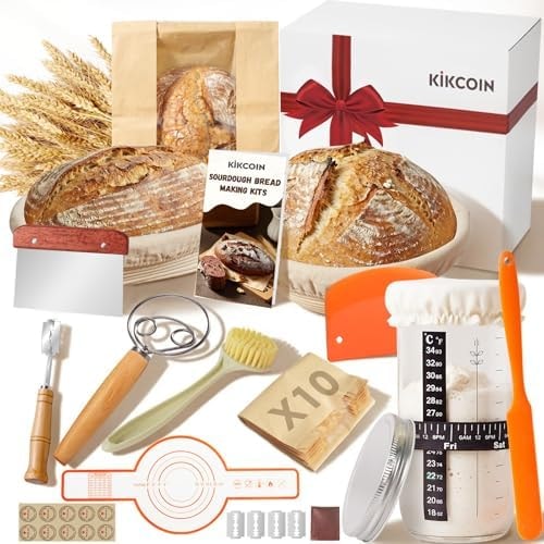 Bread Proofing Basket, Kikcoin Banneton Bread Proofing Basket (13 PCS)
