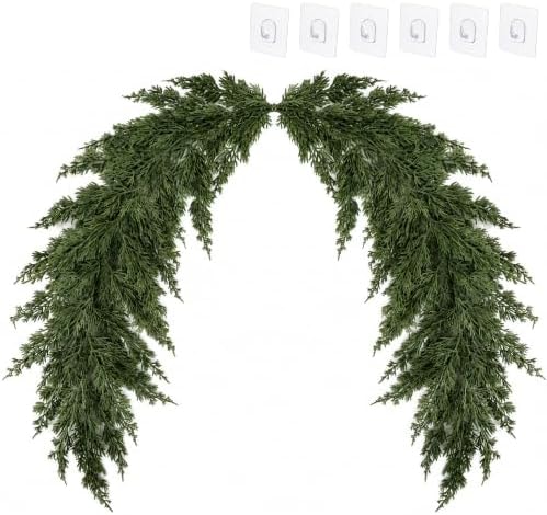 5.1ft Christmas Mirror Garland, Artificial Cedar Swag for Mirror Decoration