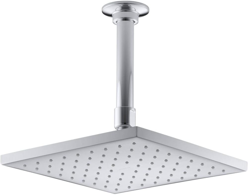 KOHLER 45200-CP Contemporary Square Rainhead with Katalyst Air-Induction Spray, 2.0 GPM, 8-Inch, Polished Chrome