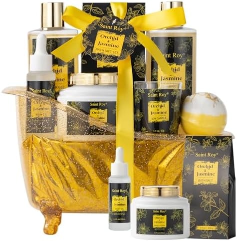 Spa Gift Basket Set, Pampering Home Spa Gifts for Women & Men Home Spa Gift