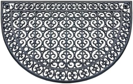 A1 Home Collections 18-LB Heavy Duty Rubber Doormat 30"×48" - Won't Blow Away | Outside Front Door Mat, Mud Dirt Scraper, Non-Slip Drainage Mat for Entryway Patio Garage, All-Weather, 100% Rubber Mats
