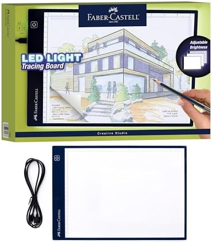 Faber-Castell LED Light Tracing Board: Adjustable Light Up Drawing Board, LED Drawing Pad, Tracing Light Box, Back to School Art Supplies for Artists, Hobbyists & Adults