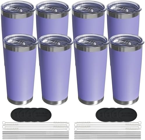 UIRZOTN 20oz Travel Coffee Tumbler, Insulated Travel Mug, Peri 8 Pack