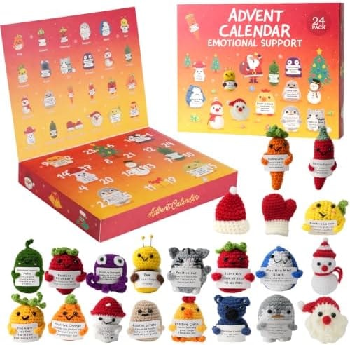 Advent Calendar 2026 Xmas Countdown Calendar with Positive Crochet Animals