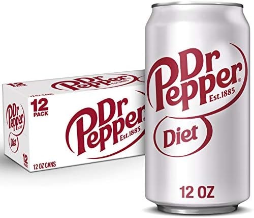 Diet Dr Pepper Soda, 12 fl oz cans, pack of 12