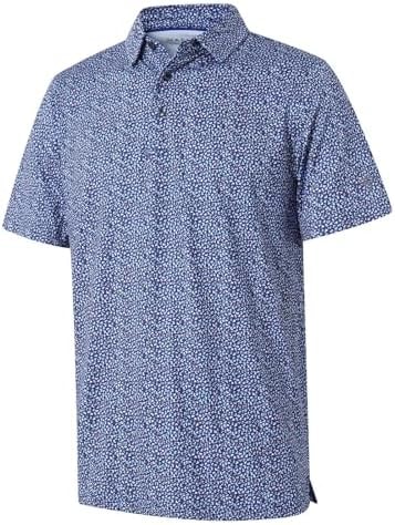 MAELREG Golf Shirts for Men Short Sleeve Print Collared Mens Polo Shirt