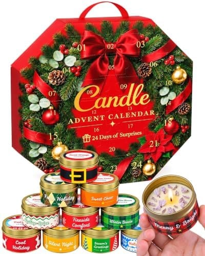 Candle Advent Calendar 2026, 24-Day Scented Candle Gift Set for Women