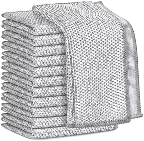 AIDEA Non Scratch Wire Dishcloth 12PK, Dish Cloths for Washing Dishes 7"×8"