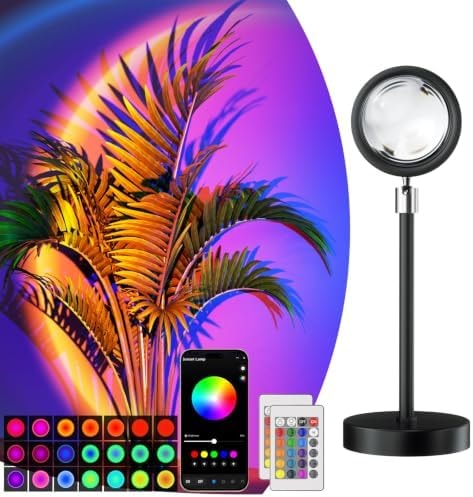 Bavcieu Sunset Lamp Projector with Remote & APP, Multicolor Night Light