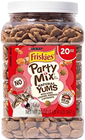 Friskies Purina Party Mix Natural YUMS Real Salmon Cat Treats, 20 oz