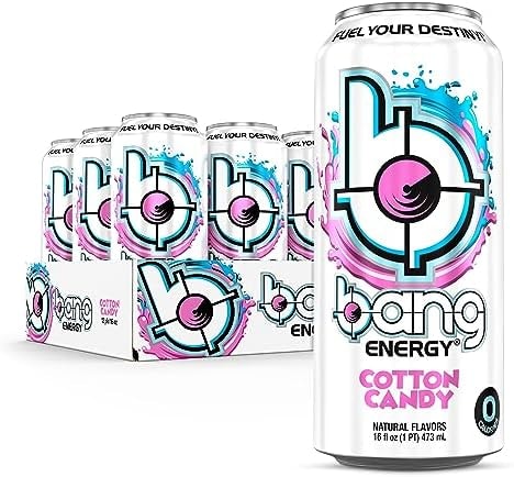 Bang Energy Cotton Candy, Sugar-Free Energy Drink, 16-Ounce