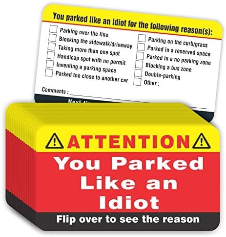 PARTH iMPEX You Parked Like an Idiot Business Cards (Pack of 100)