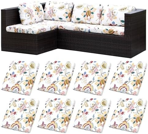 8 Pcs Outdoor Cushion Covers, Patio Sofa Cushion Covers Replacement